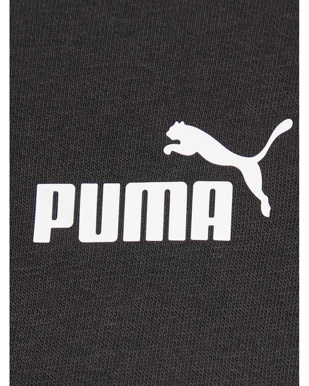PUMA Gray Logo-Print Tape-Detail Hoodie