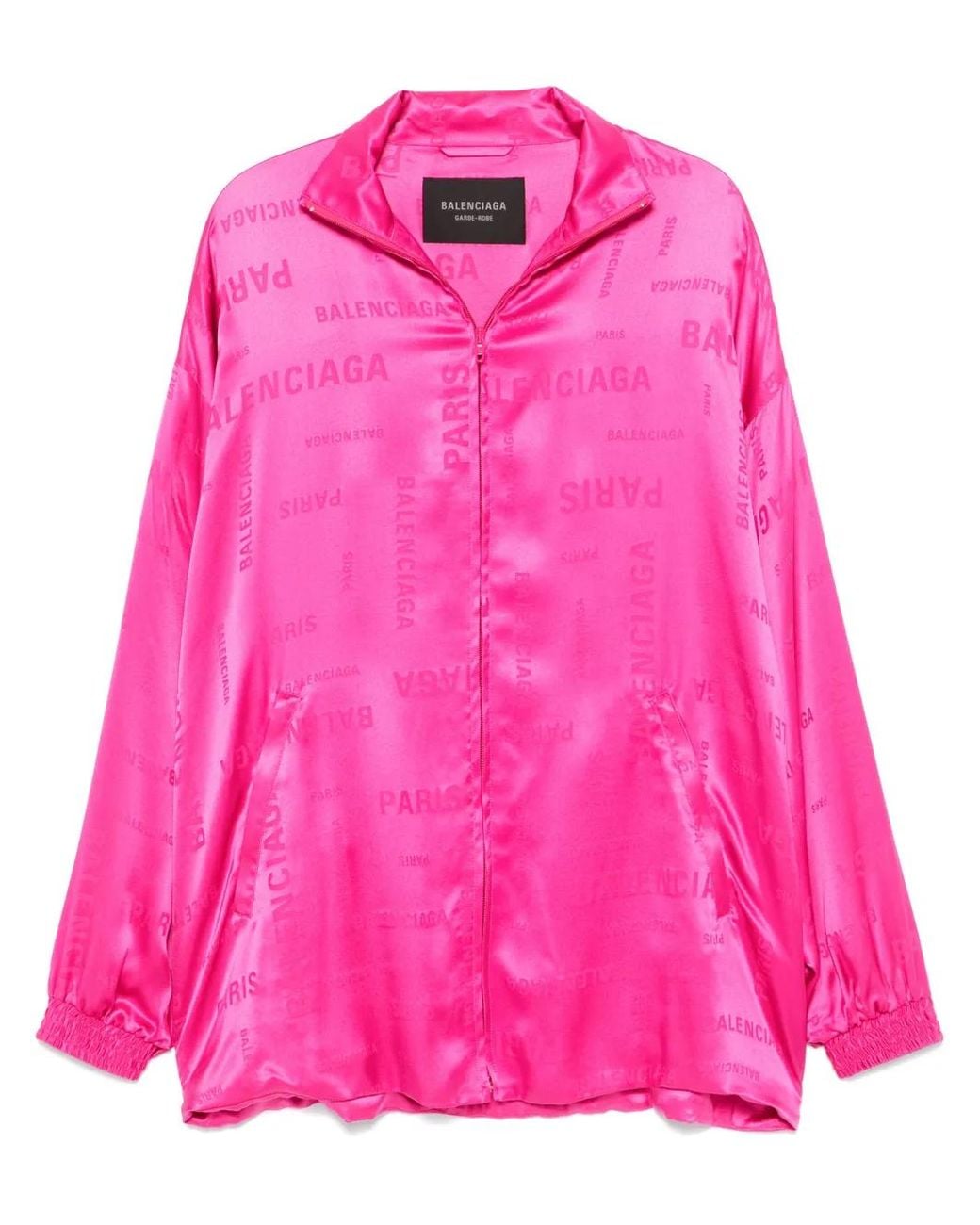 Balenciaga Pink Bal Paris Allover Fluid Tracksuit Jacket