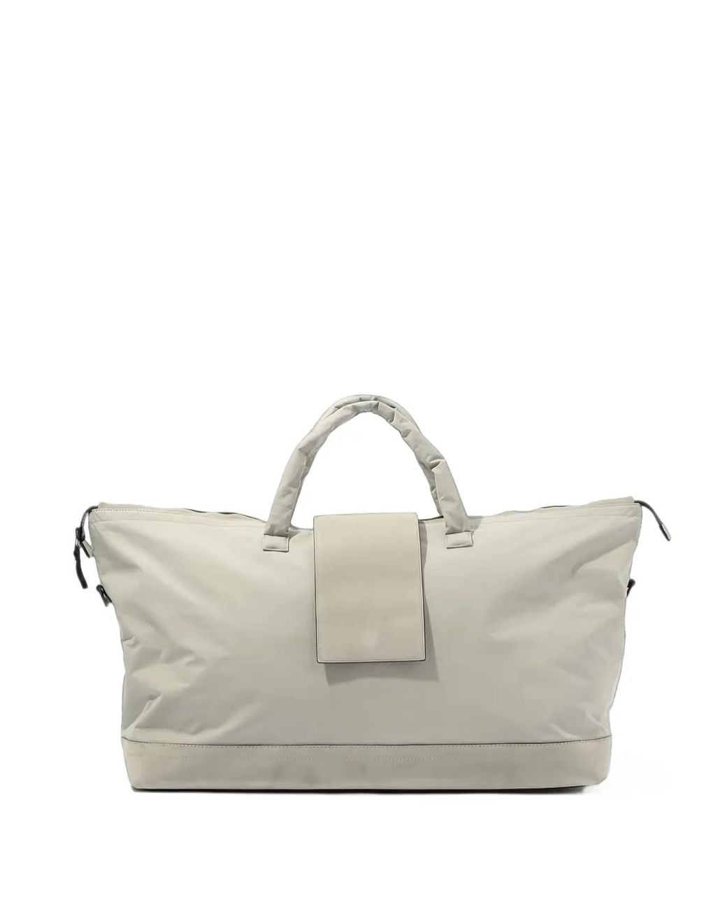James Perse Gray Large Suede-Panel Luggage Bag