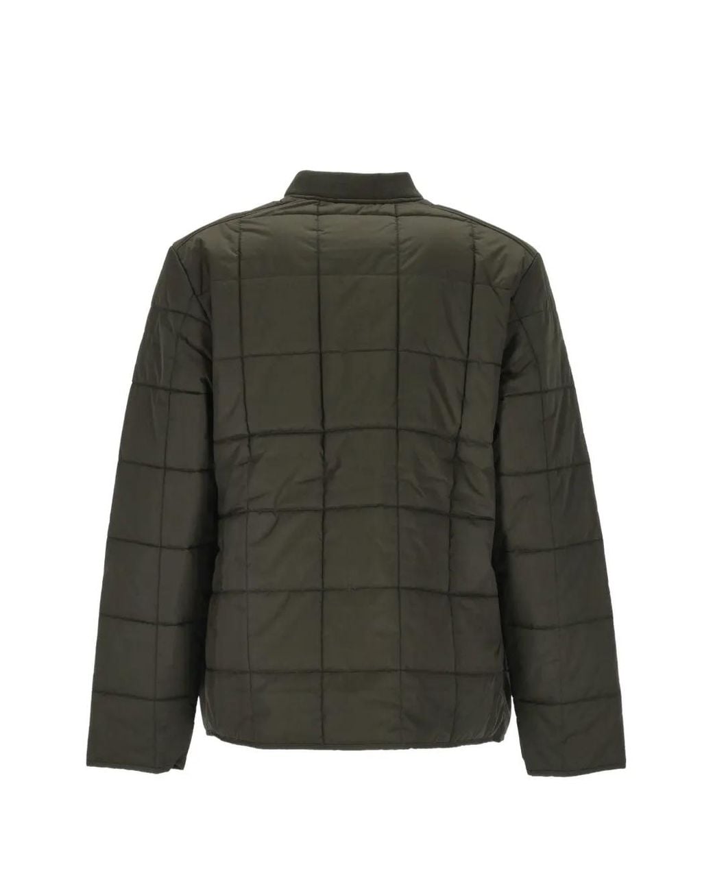 Les Deux Green Matt Quilted Press-Stud Jacket for men