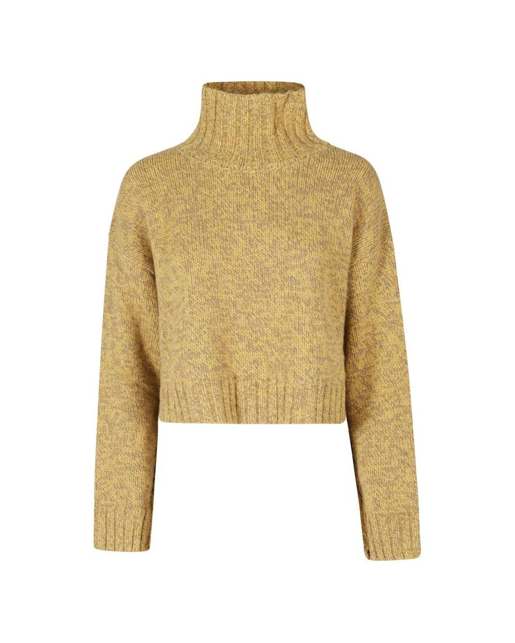 Roberto Collina Yellow Chunky-Knit High-Neck Sweater