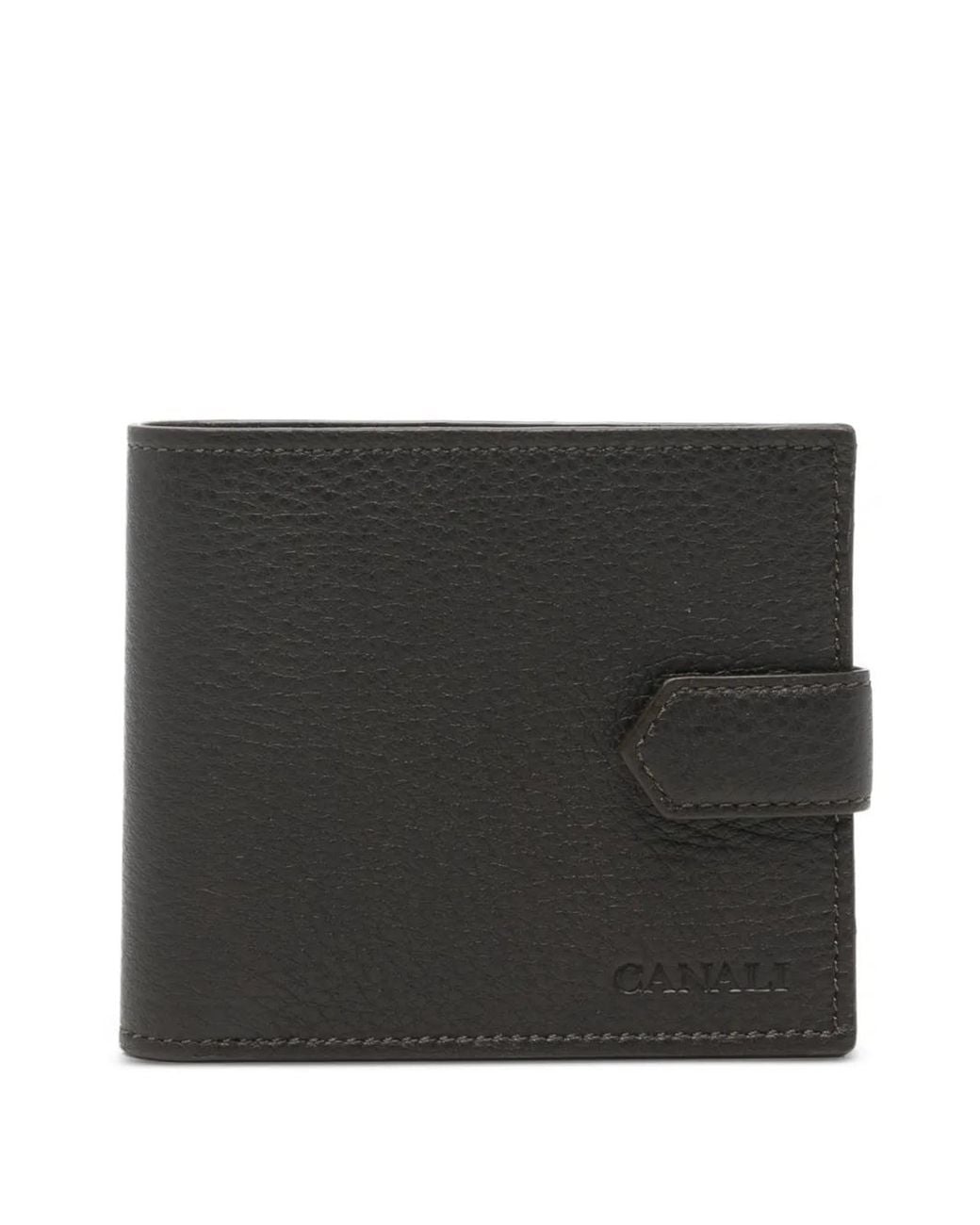 Canali Black Grainy-Leather Wallet for men
