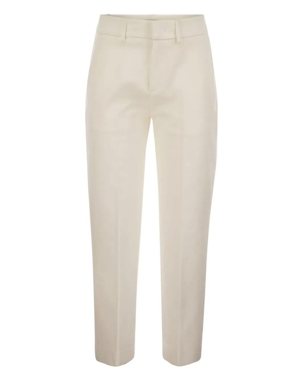 Dondup White Meli Concealed-Fastening Trousers