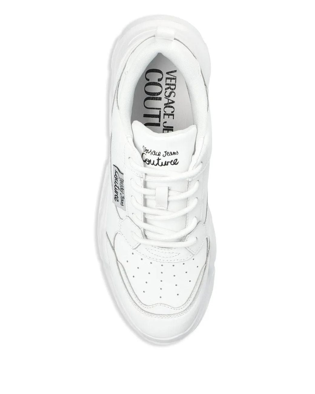 Versace Jeans Couture White Logo-Patch Sneakers