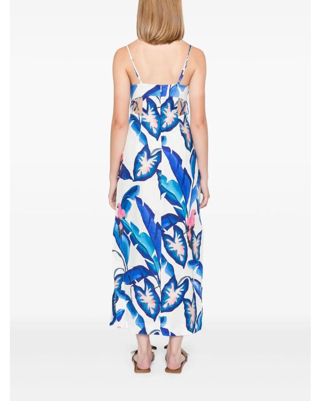Farm Rio Blue Foliage Maxi Dress