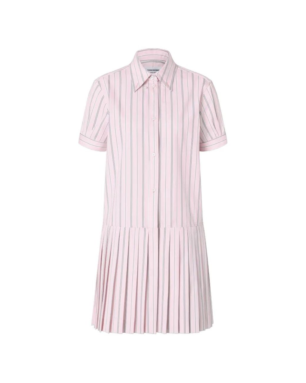 Thom Browne Pink Robe Courte À Design Plissé