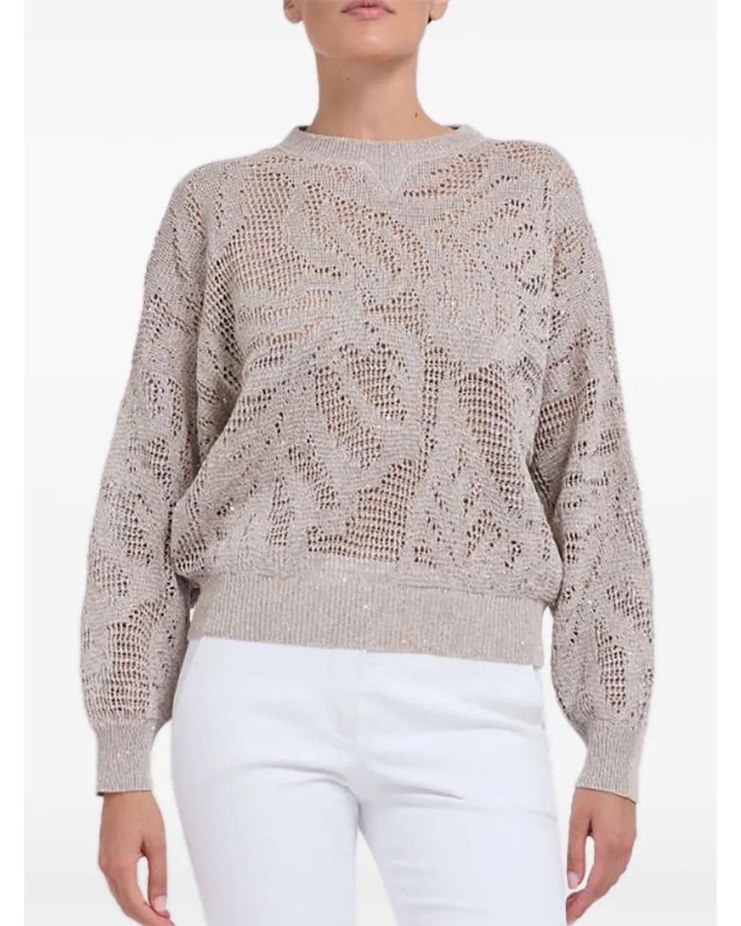 Brunello Cucinelli Multicolor C1600 Fabric Crewneck Sweater