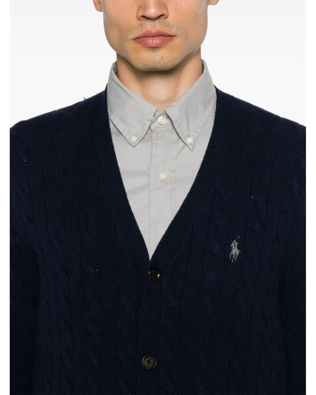 Polo Ralph Lauren Blue Cable-Knit Cardigan for men