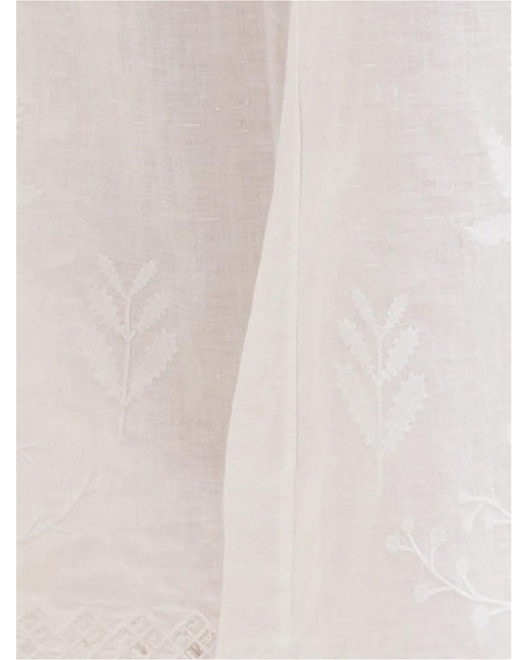 Eres White Albatre Embroidered Linen Trousers