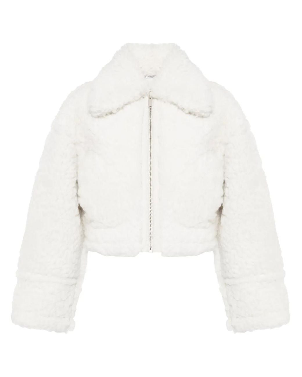 Halfboy White Cropped Shearling Jacket