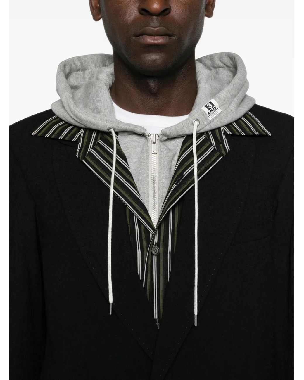 Maison Mihara Yasuhiro Black Triple Layered Jacket for men
