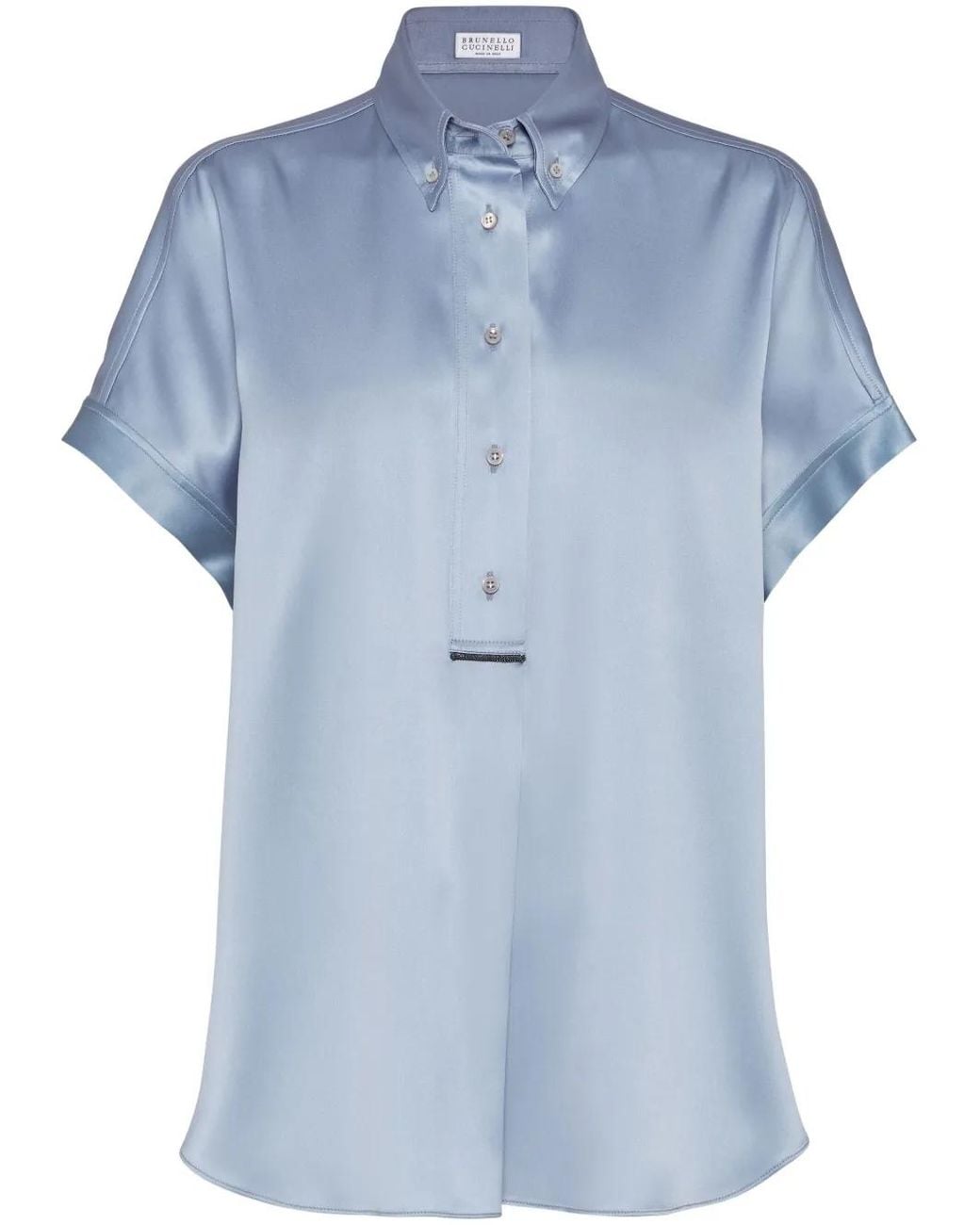 Camisa Con Botones Brunello Cucinelli de color Blue