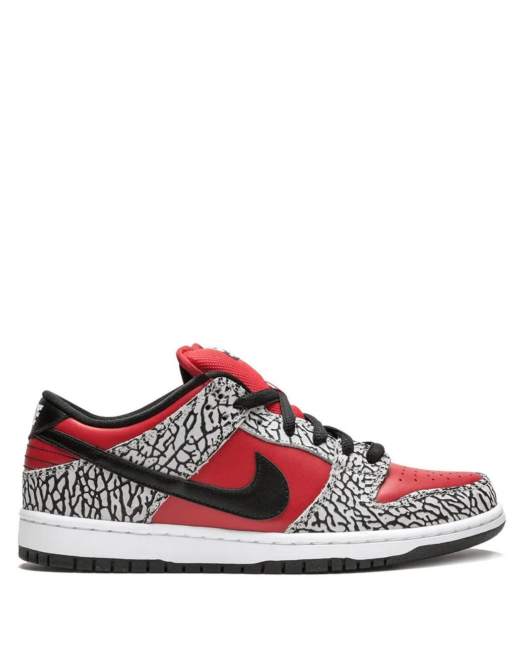Nike Red X Supreme Sb Dunk Low Premium Cement" Sneakers