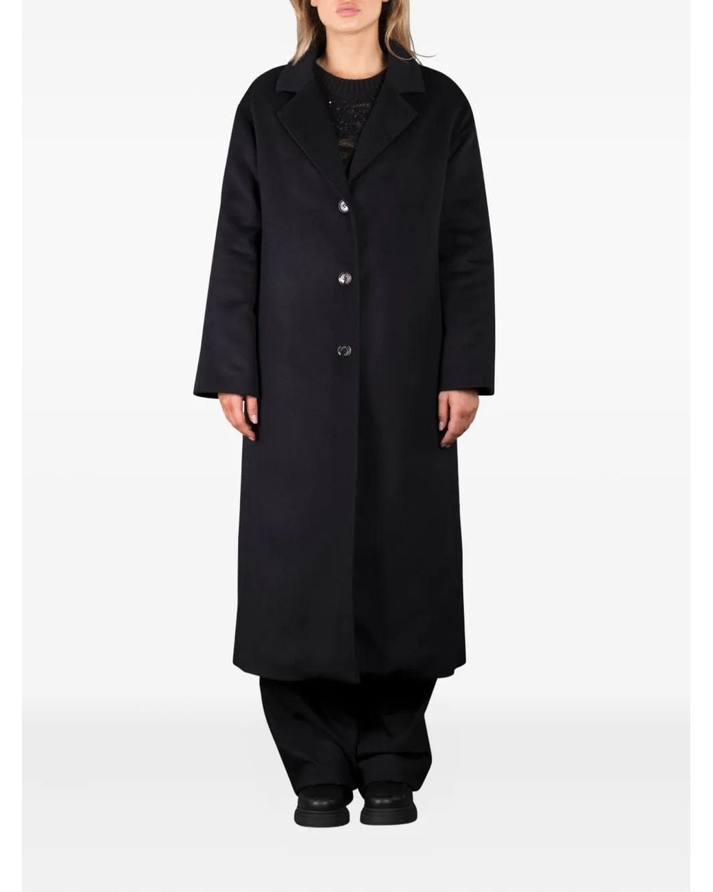 Moorer Black Button-Down Coat