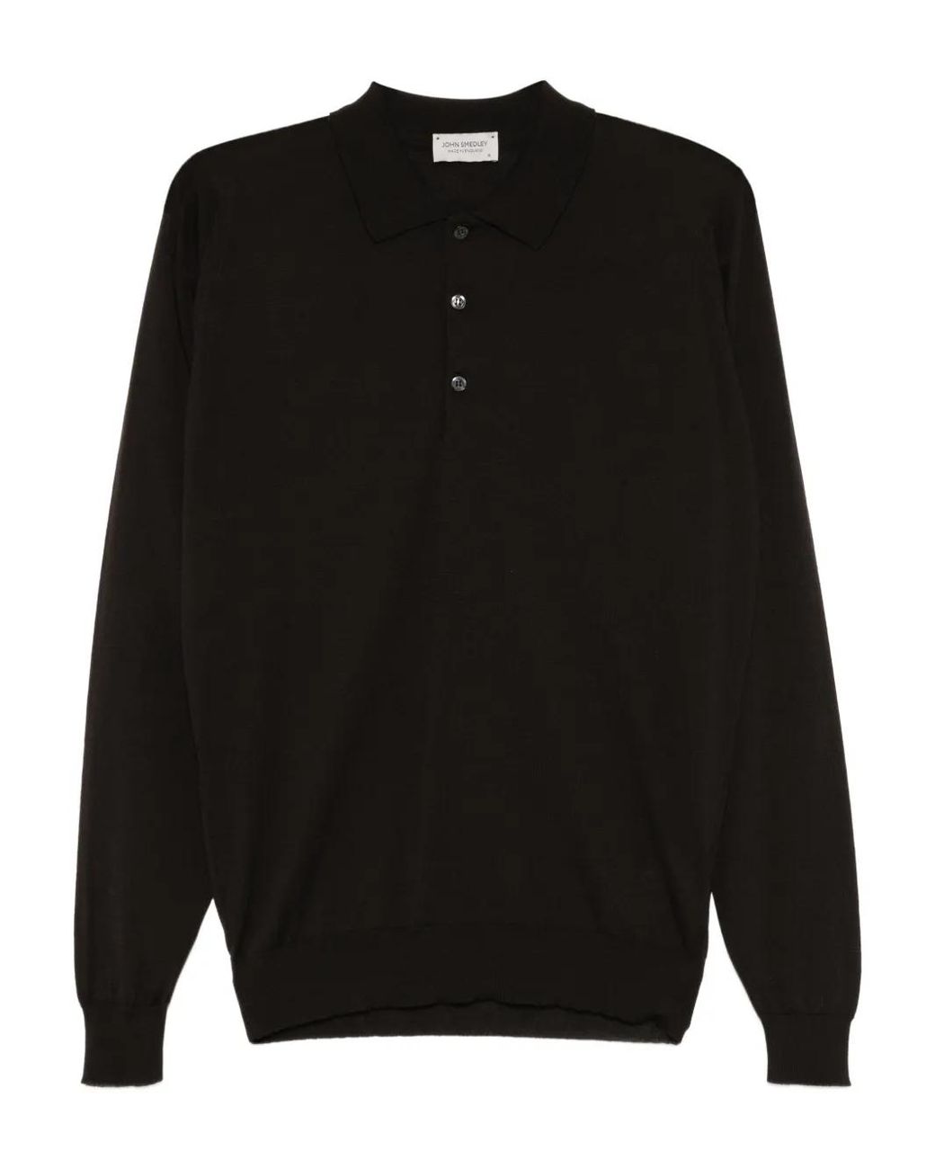 John Smedley Black Belper Polo Shirt for men