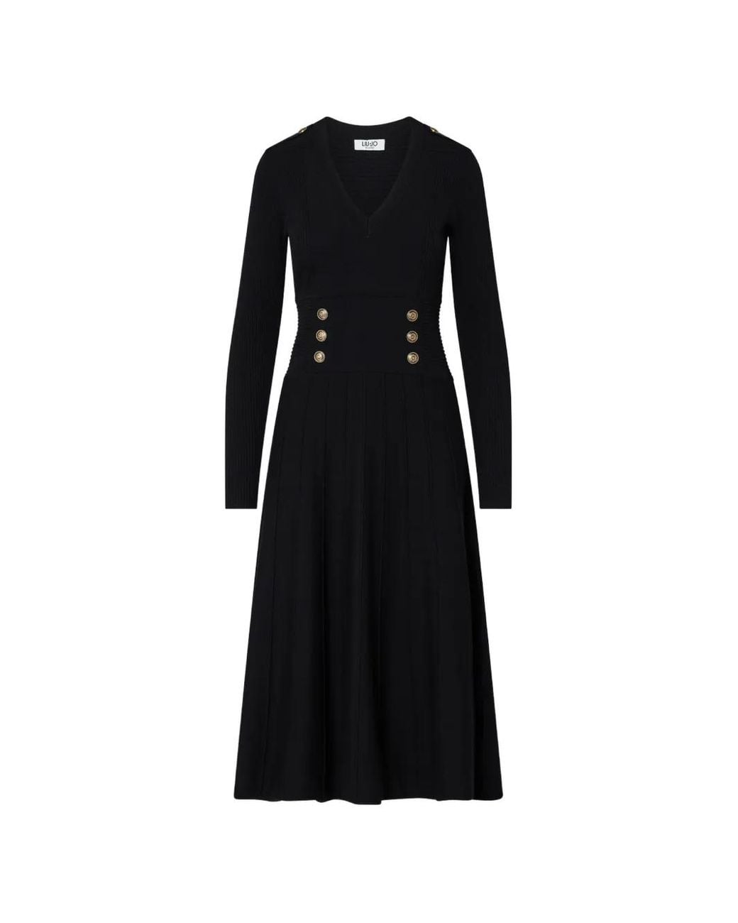 Liu Jo Black Knit Midi Dress