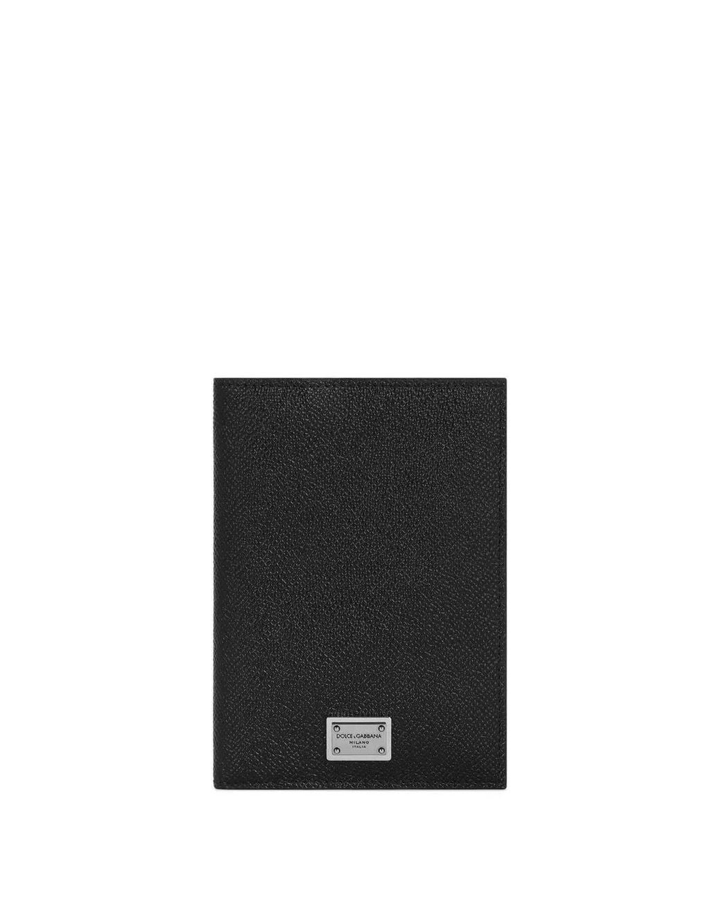Dolce & Gabbana Black Dolce&Gabbana Passport Holder With Logo Plaque for men