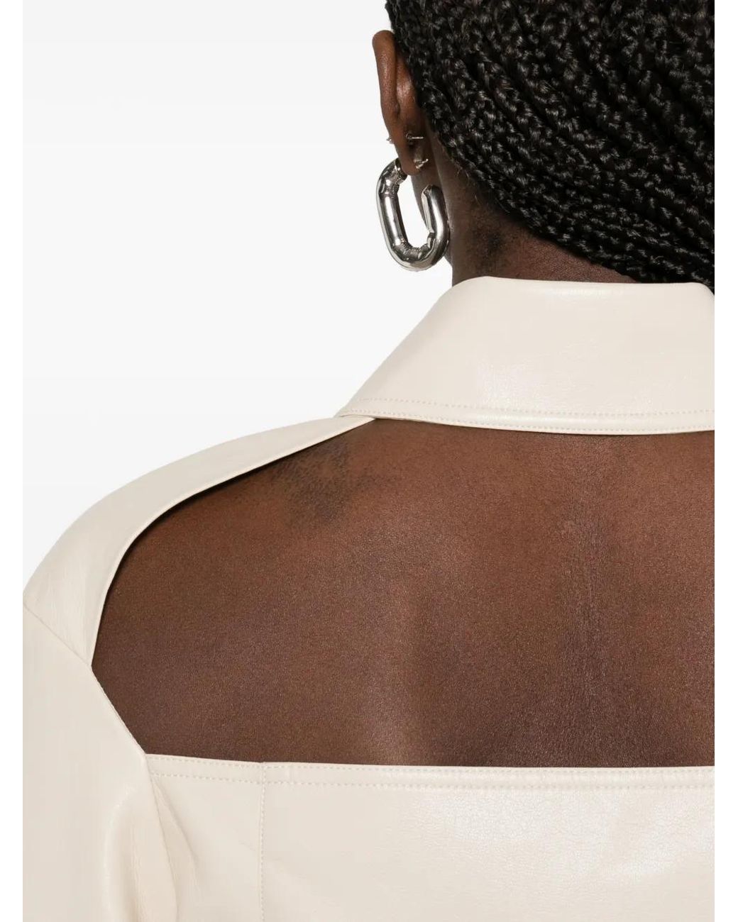 Nanushka White Cut-Out Shirt Jacket