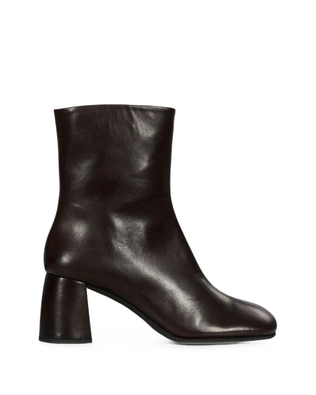 Poeve Black Thea Square-Toe Block-Heel Boots
