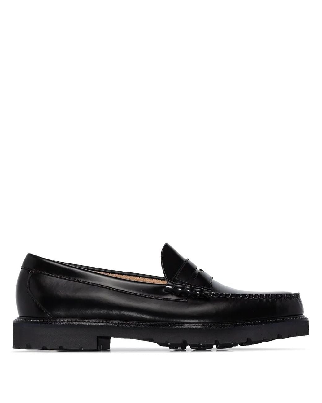 G.H.BASS Black Larson 90S Weejuns Leather Penny Loafers for men