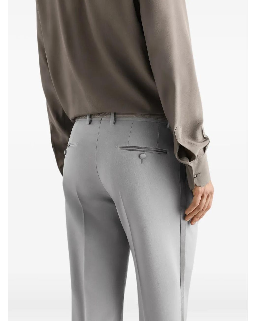 Dolce & Gabbana Gray Micro-Rib Trousers for men