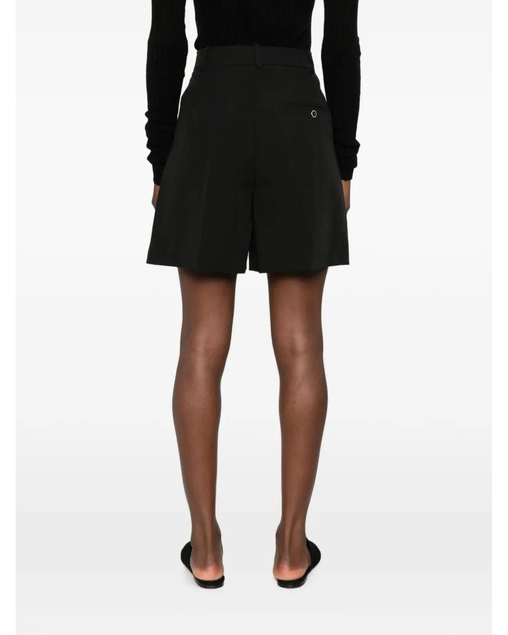 Pinko Black Belted Pleated Shorts