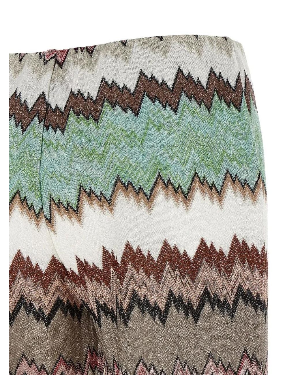 Missoni White Snake-Pattern Viscose Lamé Cropped Trousers