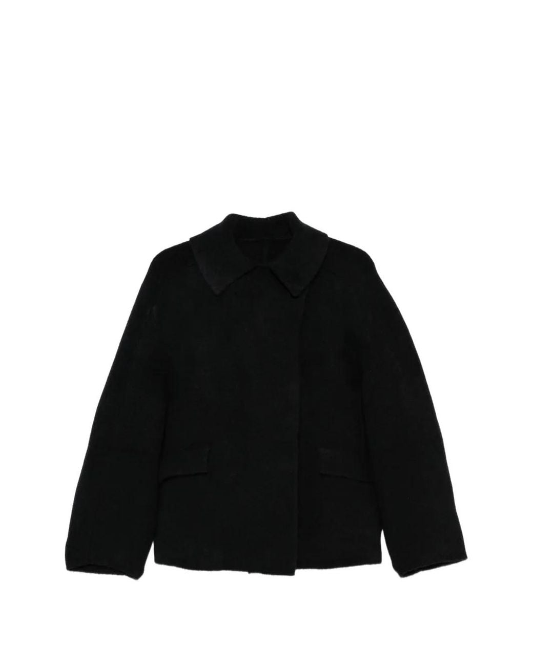 Boboutic Black Concealed-Fastening Wool-Blend Jacket