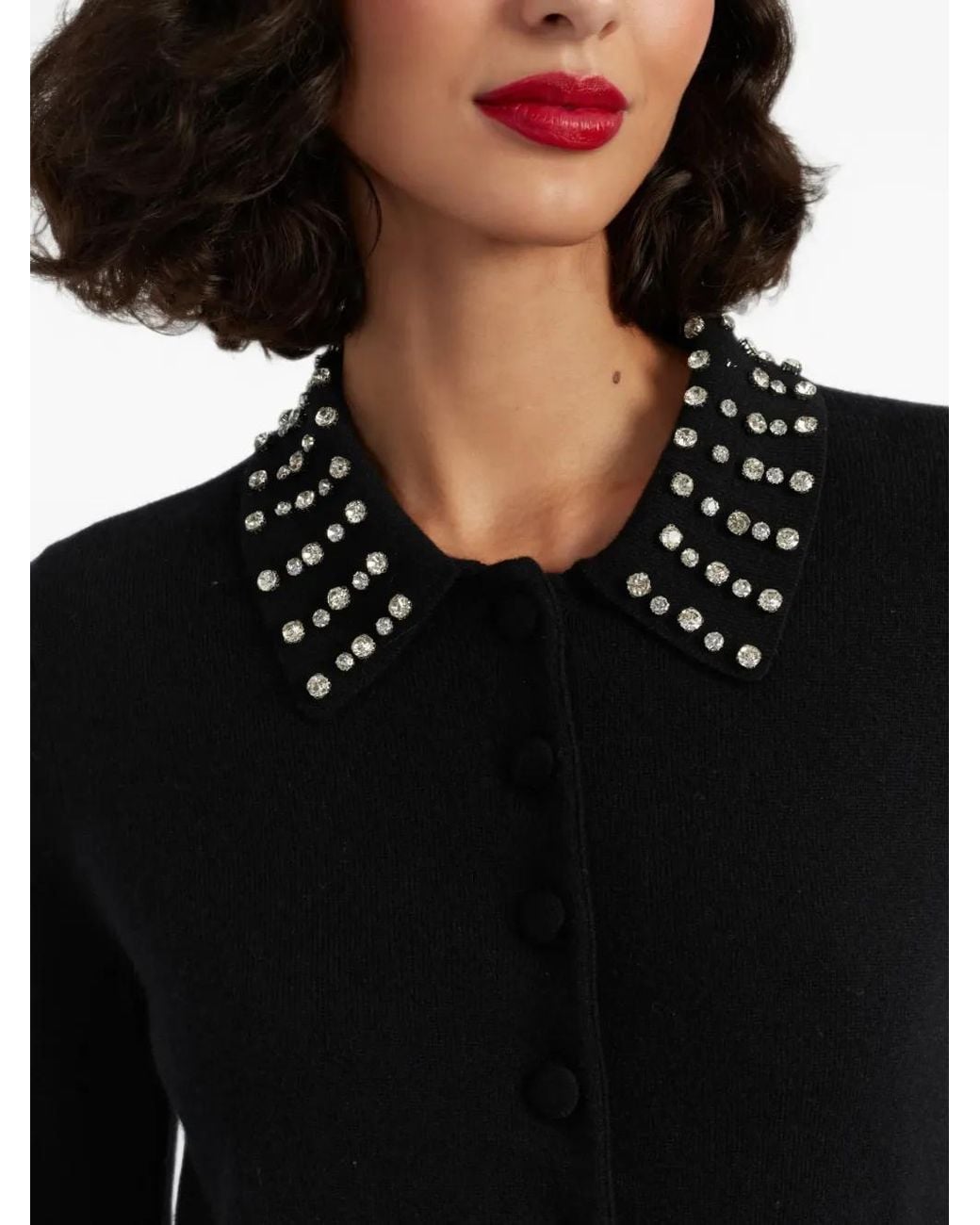Chinti & Parker Blue Crystal-Embellished Cardigan
