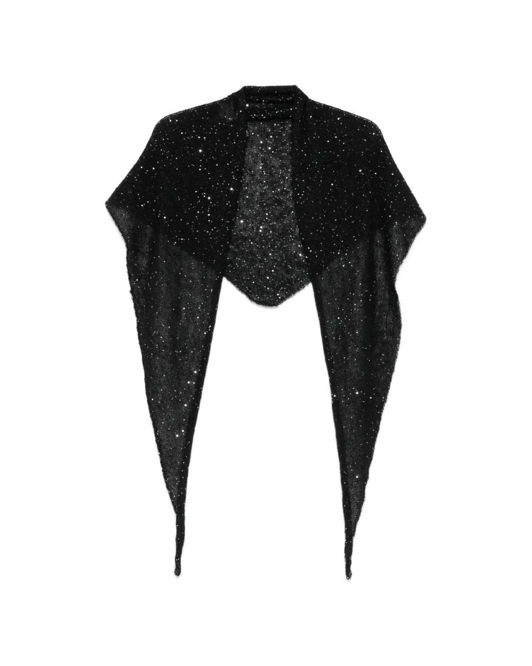 Nude Black Écharpe En Mohair À Sequins