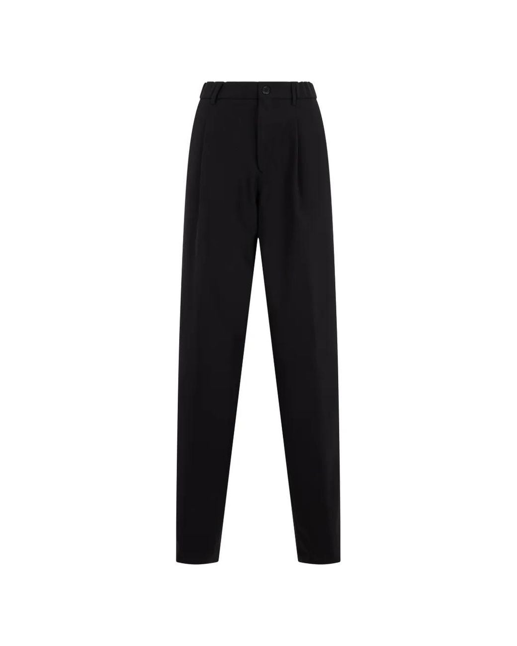 Slowear Black Pleated Tapered Trousers for men