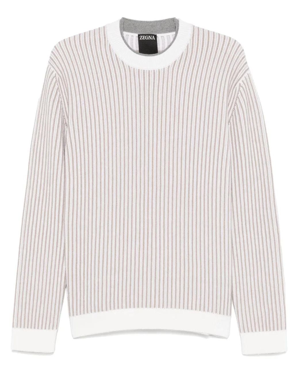 Zegna White Striped Sweater for men