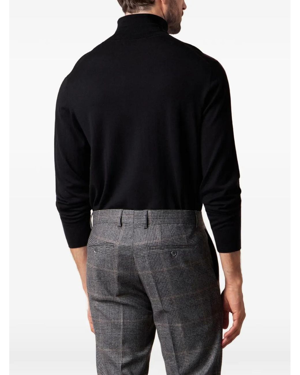 Brooks Brothers Black Merino Wool Turtleneck Sweater for men