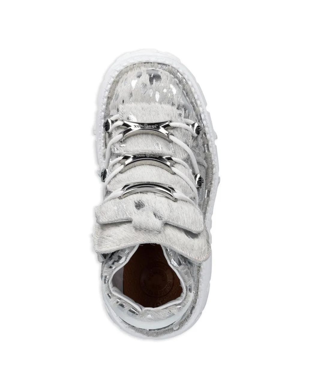 Zapatillas Pelo Calvas Blanco Plata, Tank Blanco Torn New Rock de color White