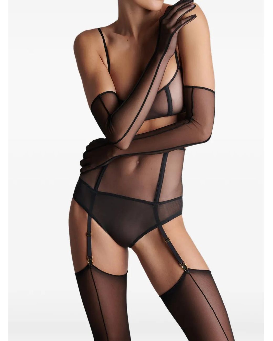 Maison Close Black L'Amoureuse Opera Gloves