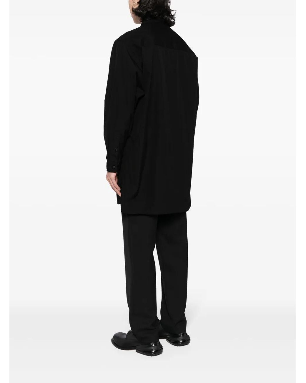 Yohji Yamamoto Black Classic-Collar Cotton Shirt for men