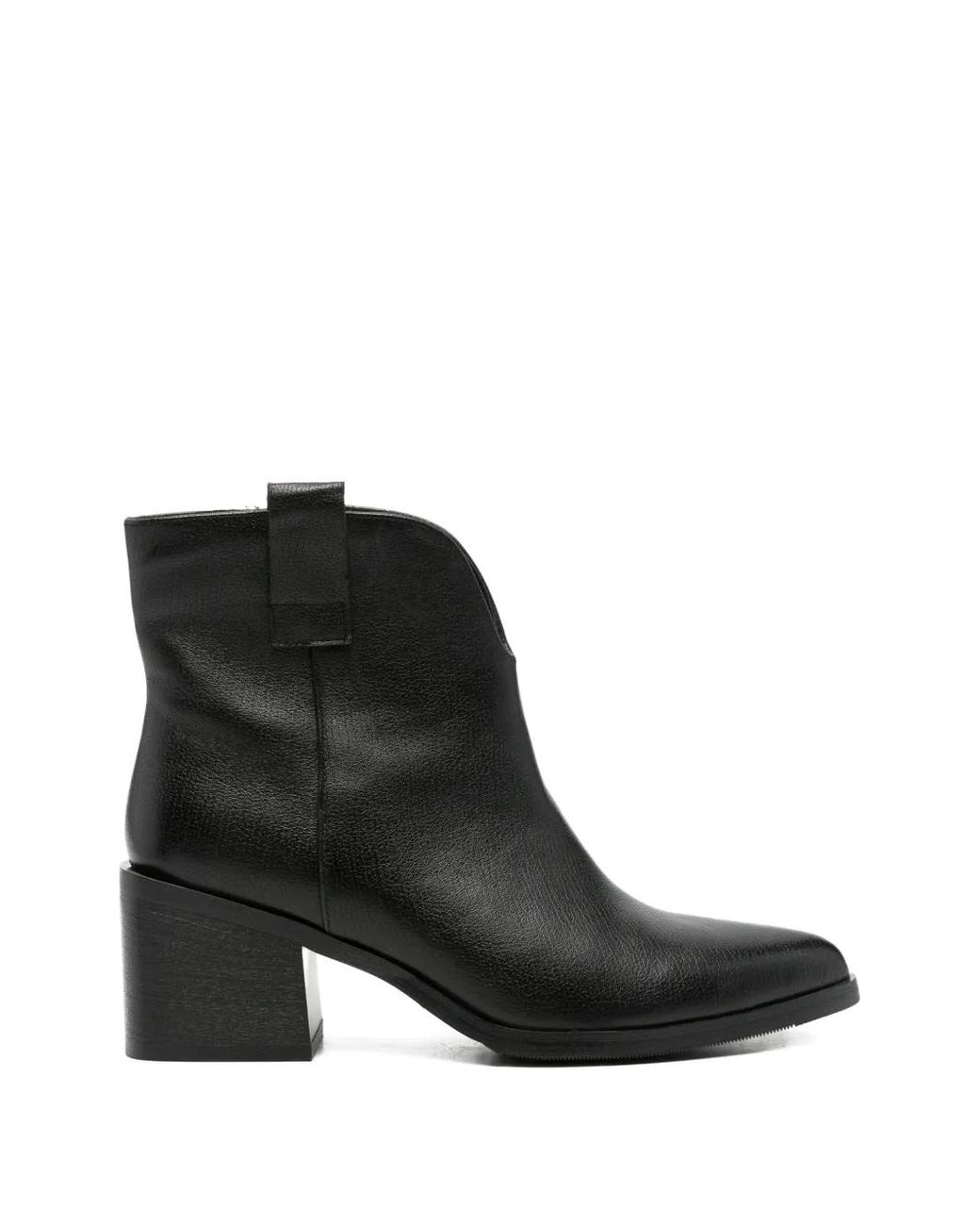 Linda Baumann Black Pointed-Toe Ankle Boots