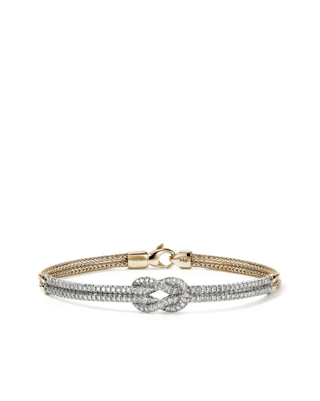 John Hardy White 14K Love Knot Diamonds Bracelet