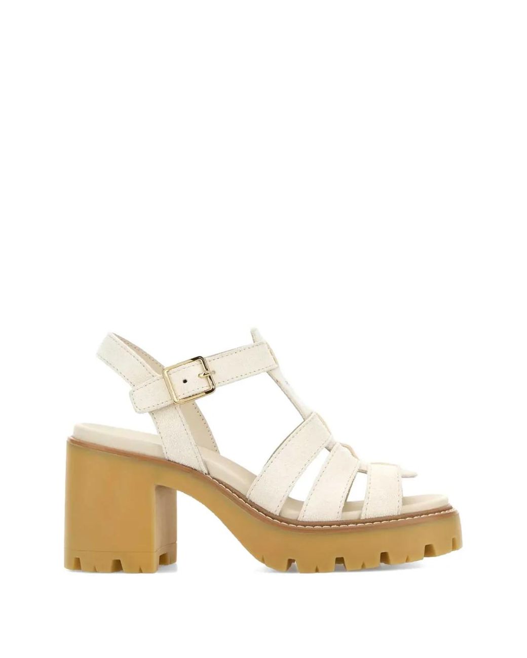 Prada White Römersandalen Mit Blockabsatz