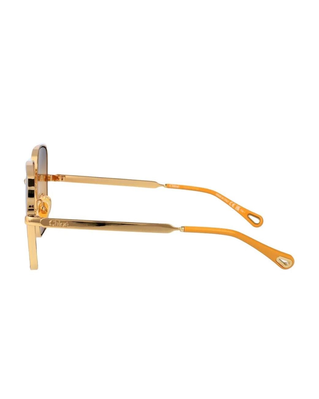 Chloé Brown Square Frame Sunglasses