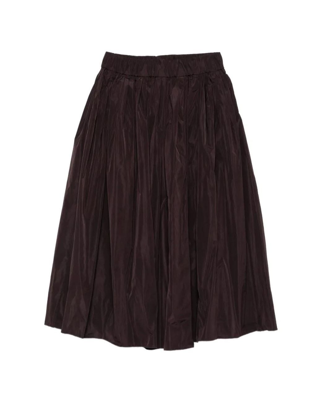 Susanne Bommer Purple Gathered Pleated Midi Skirt