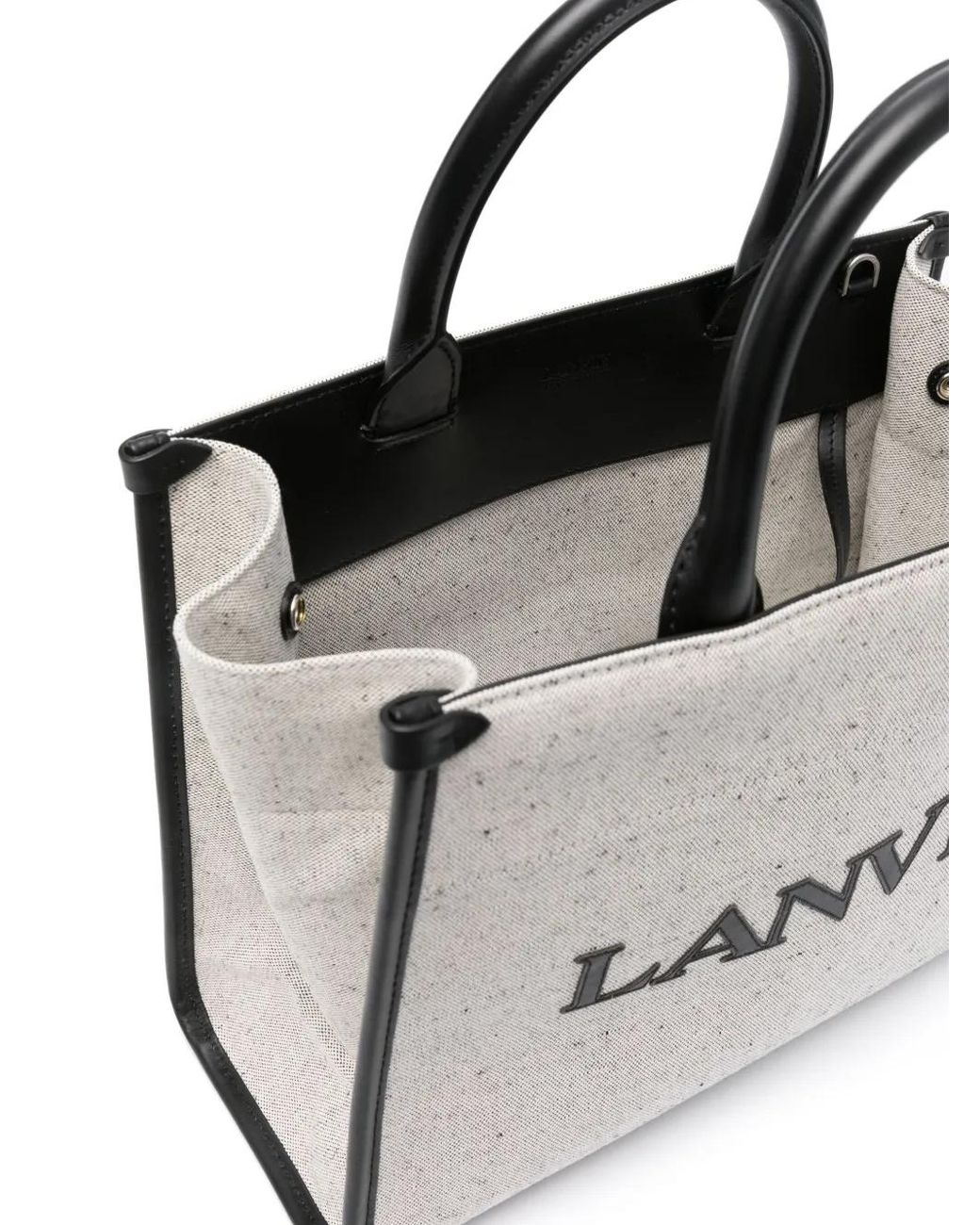Bolso Shopper Con Logo En Relieve Lanvin de color White