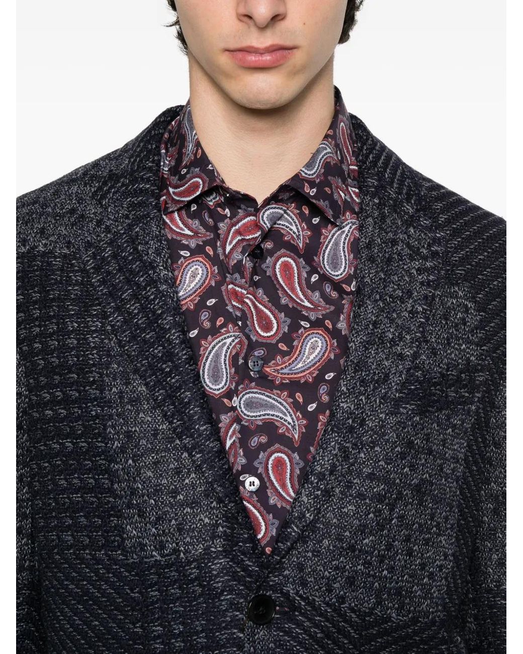 Etro Blue Paisley-Lined Jacket for men