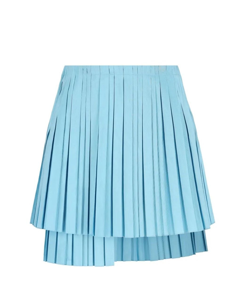 Fendi Blue Pleated Tiered Mini Skirt