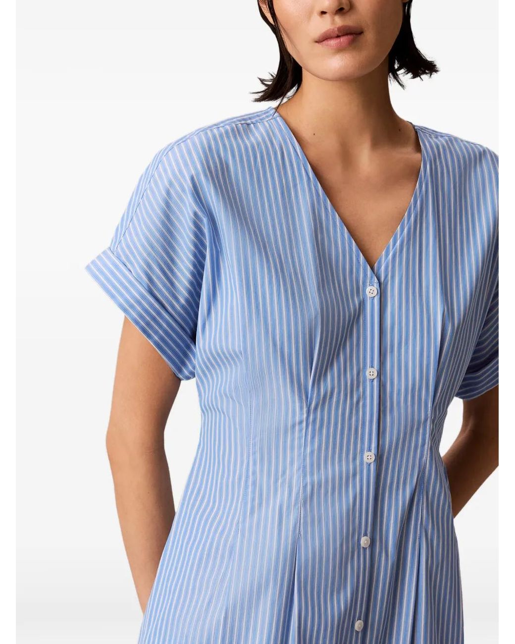 Calvin Klein Gestreepte Jurk in het Blue