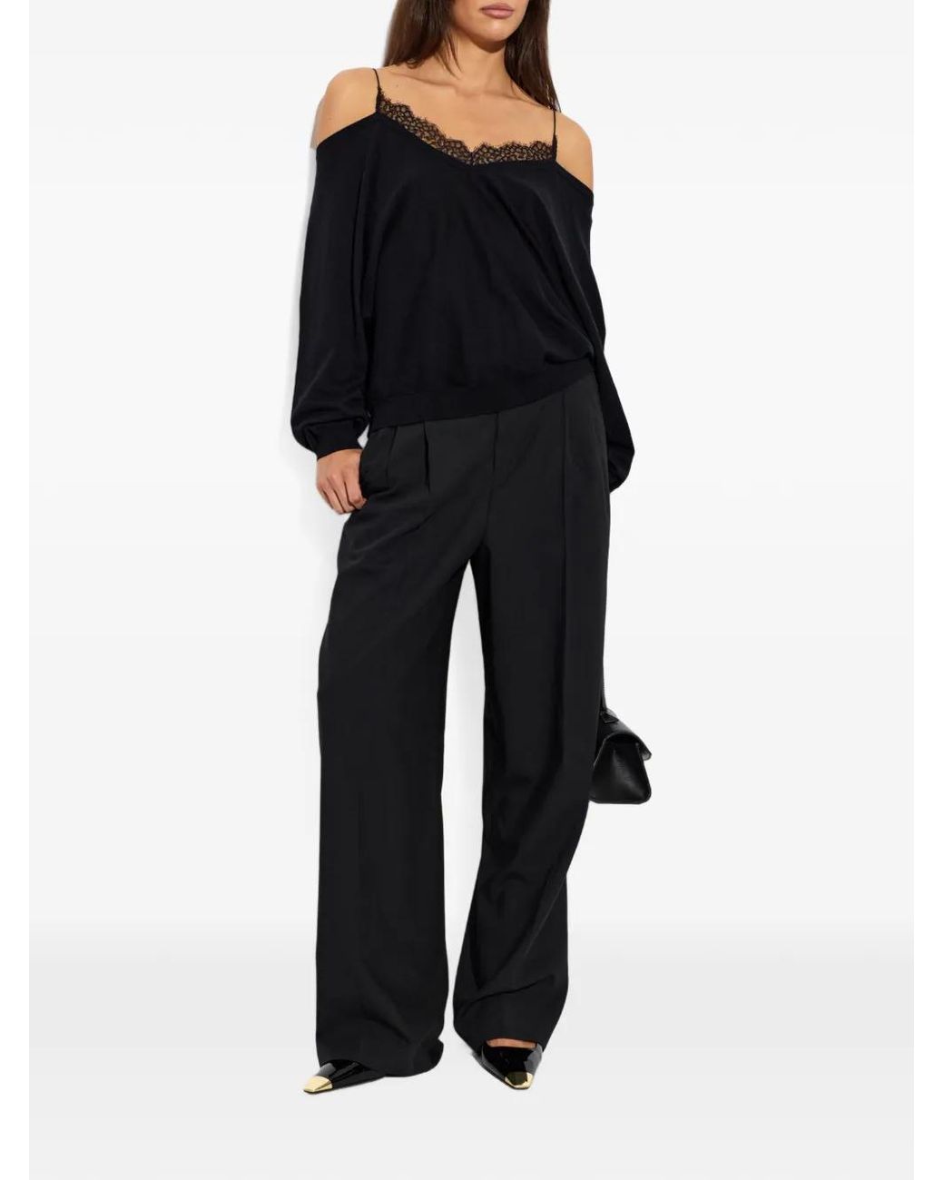 Furla Black Metal-Cap-Toe Slingback Pumps