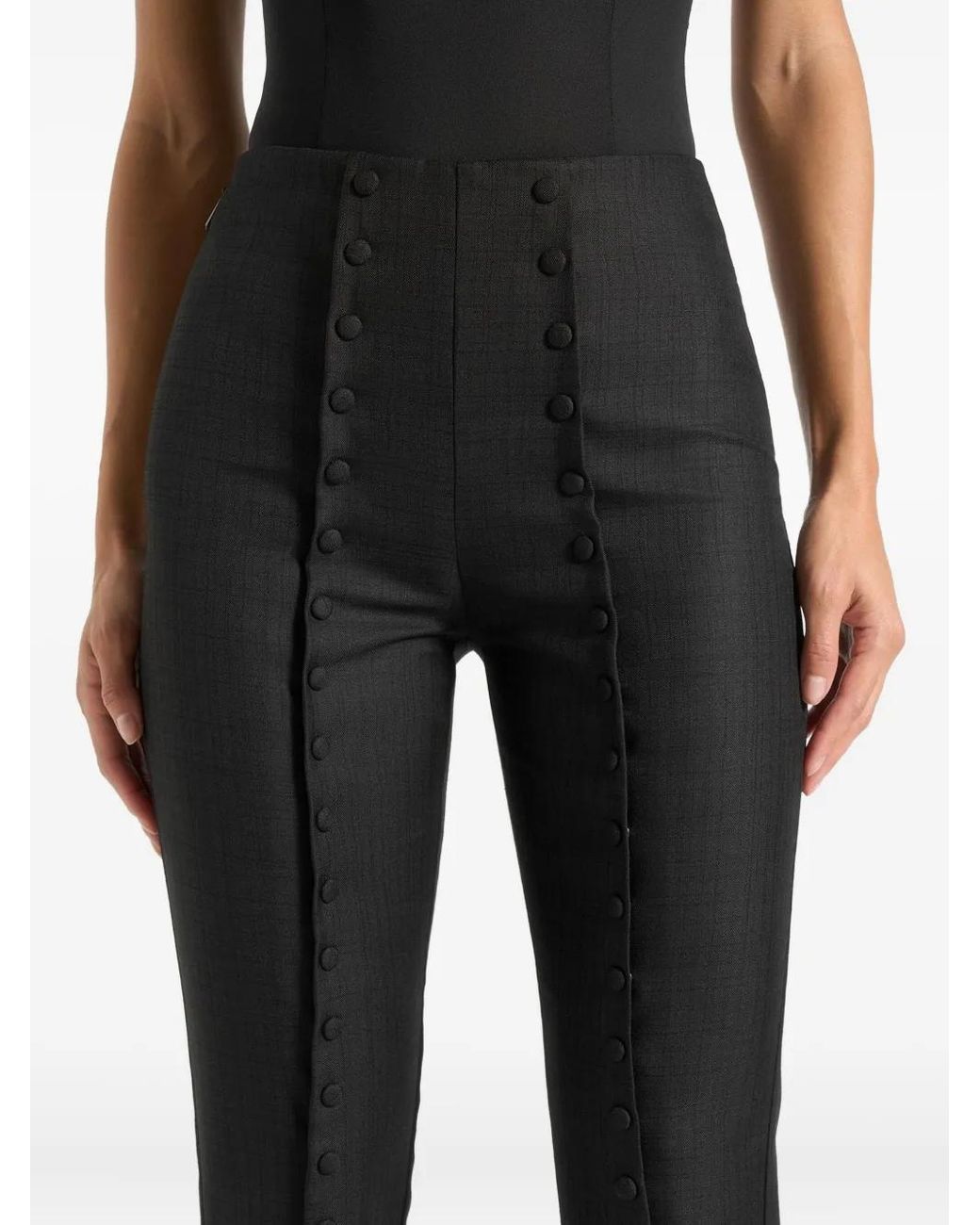 Manière De Voir Black Therese Tailored Button Detail Trousers