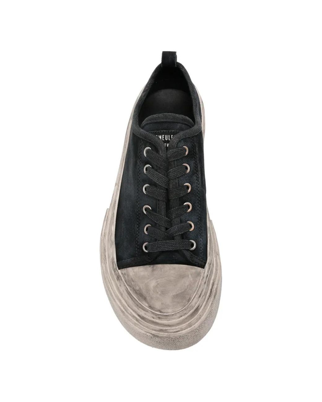 Ann Demeulemeester White Halli Distressed-Effect Lace-Up Sneakers for men