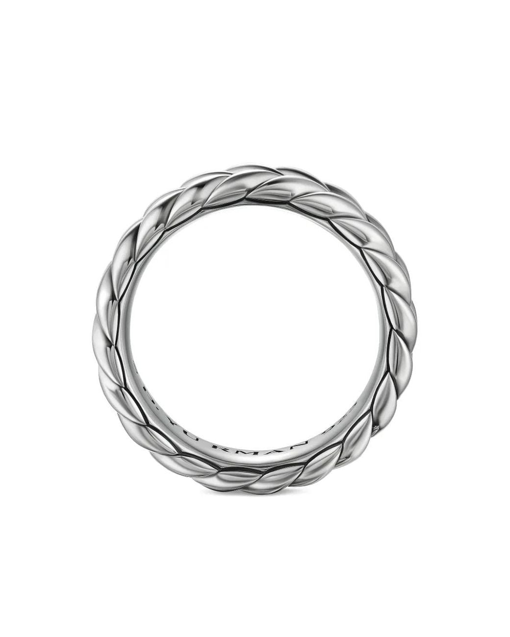 David Yurman White Sterling Chevron Band Ring (6.2Mm) for men