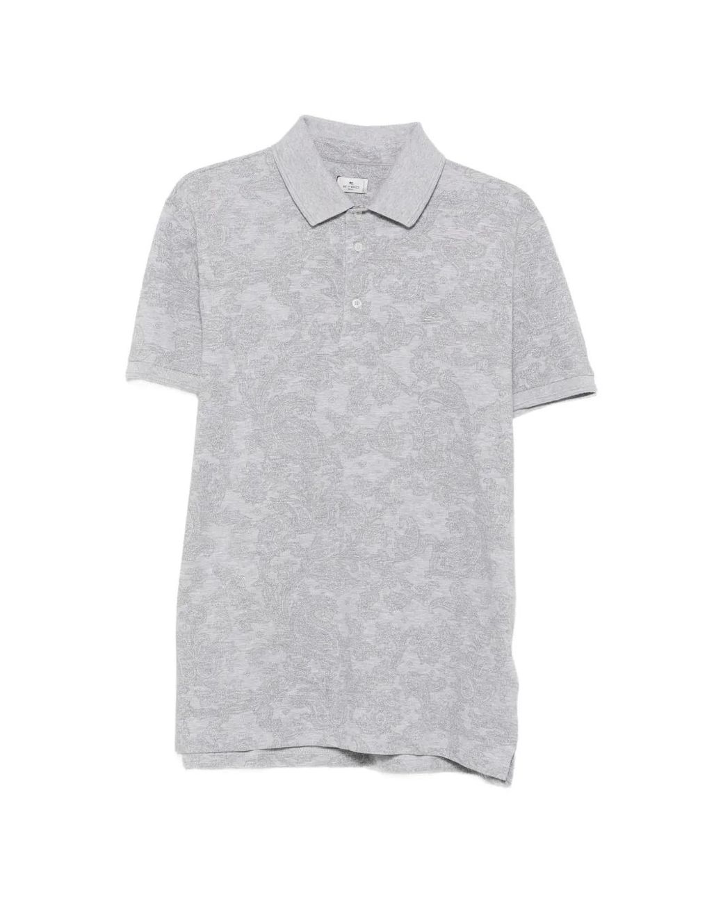 Etro Gray Polo À Imprimé Cachemire for men